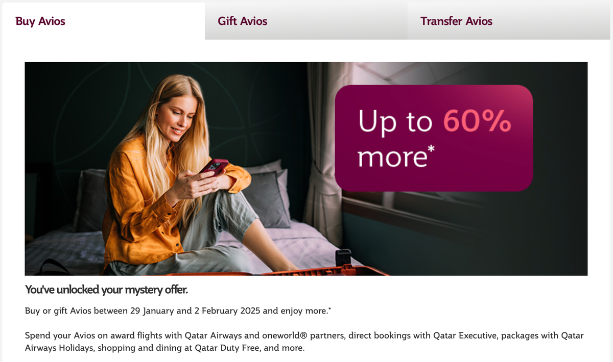 Qatar Airways Buy Avios Deal