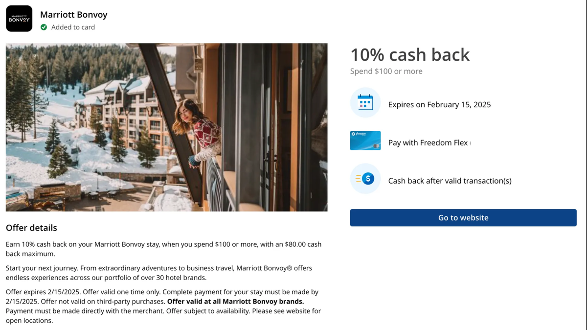 Save 10 Marriott Chase Offer