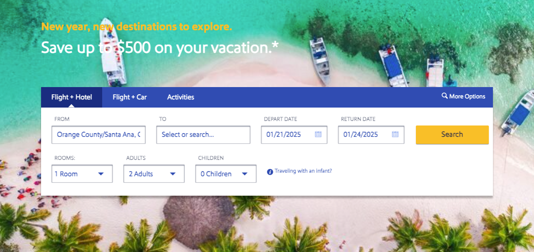 Southwest Vacations 500 off January 2025