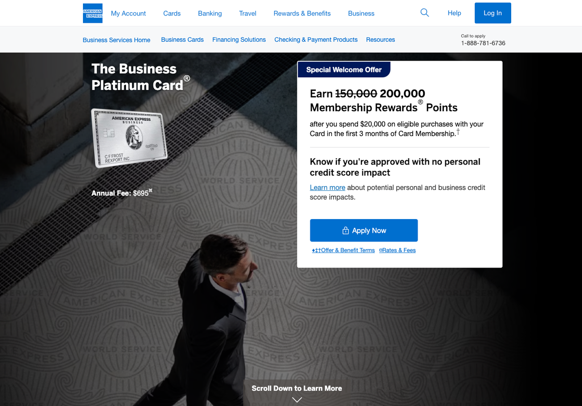 The Business Platinum Card from American Express 200k offer January 21 2025