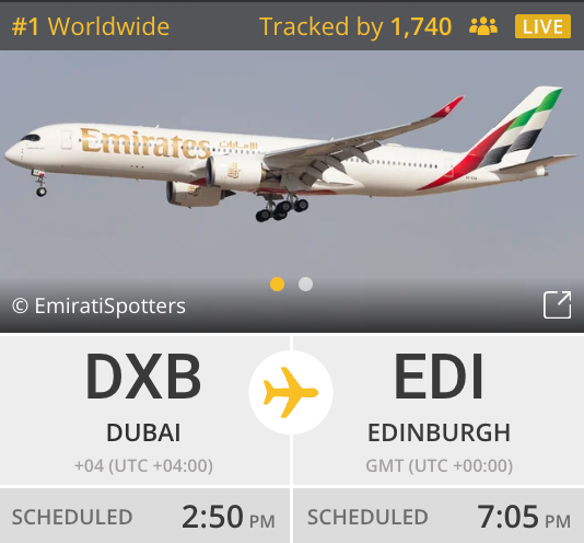 The first Emirates Airbus A350 flight