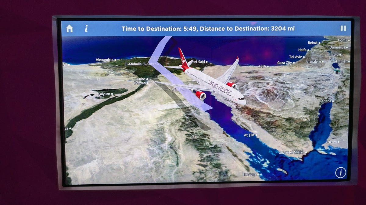 Virgin Atlantic B787 Egypt Inflight Map