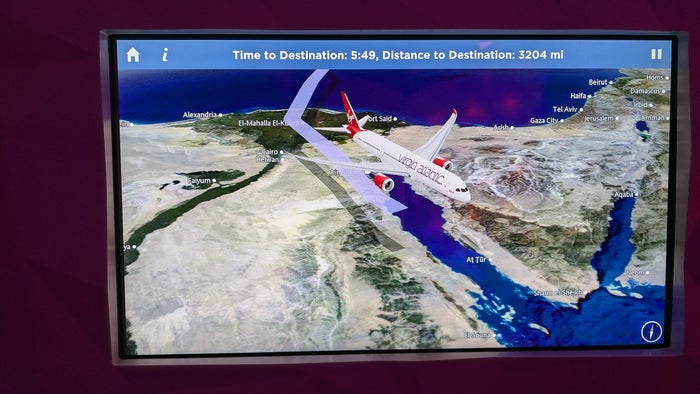 Virgin Atlantic B787 Egypt Inflight Map Virgin Atlantic B787 Egypt Inflight Map