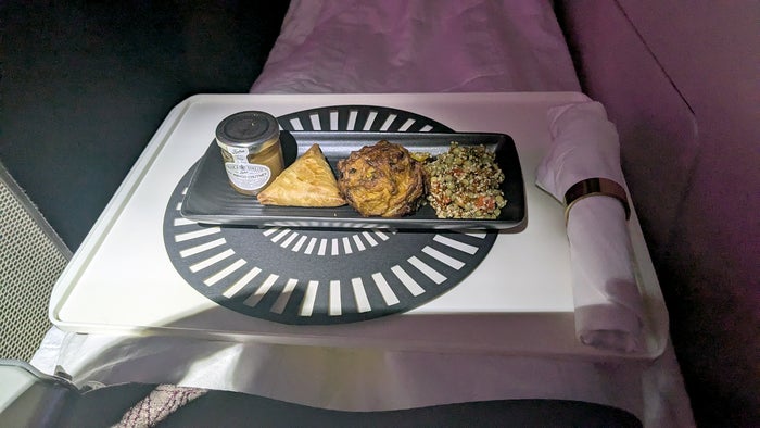 Virgin Atlantic B787 Upper Class 2nd meal service Virgin Atlantic B787 Upper Class 2nd meal service