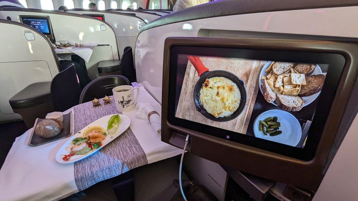 Virgin Atlantic B787 Upper Class Lunch Appetizer Virgin Atlantic B787 Upper Class Lunch Appetizer
