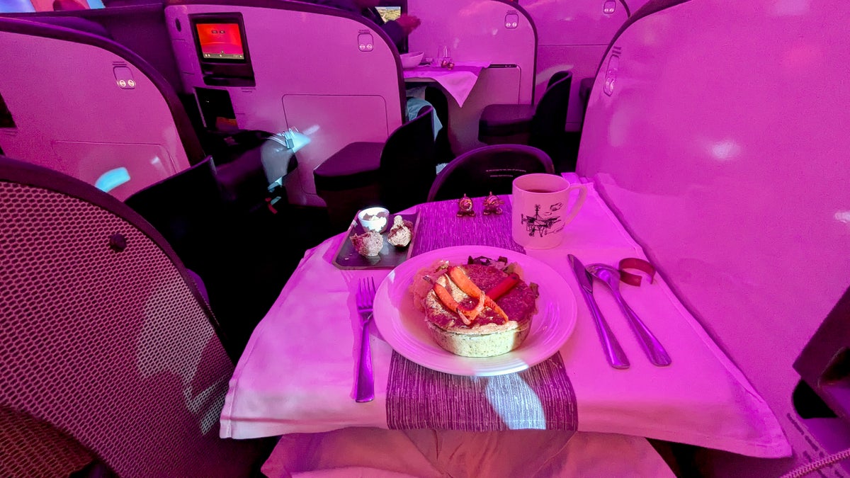 Virgin Atlantic B787 Upper Class Lunch Pie