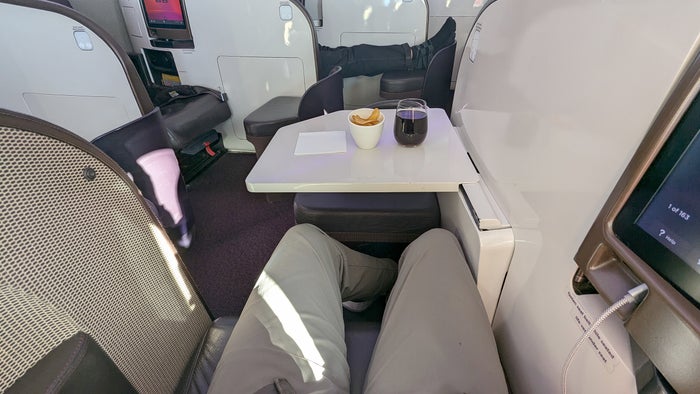 Virgin Atlantic B787 Upper Class Seat Crisps & Coke Virgin Atlantic B787 Upper Class Seat Crisps & Coke