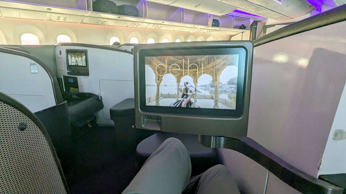 Virgin Atlantic B787 Upper Class Seat TV Extended