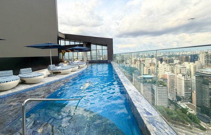 W Sao Paulo Brazil Marriott planewatching at pool W Sao Paulo Brazil Marriott planewatching at pool