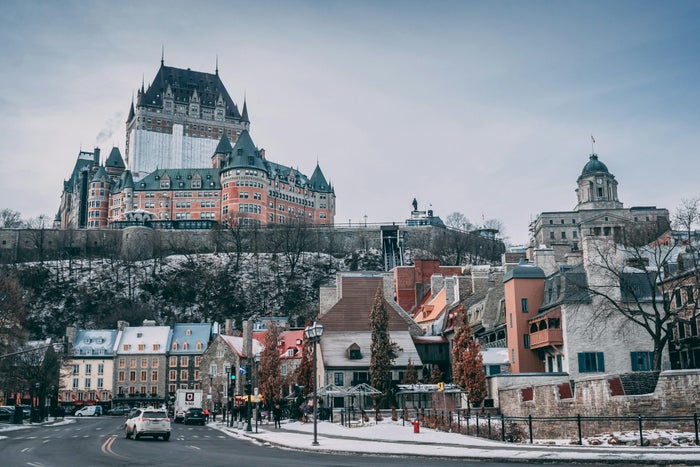 Winter in Canada Québec City covered in snow.