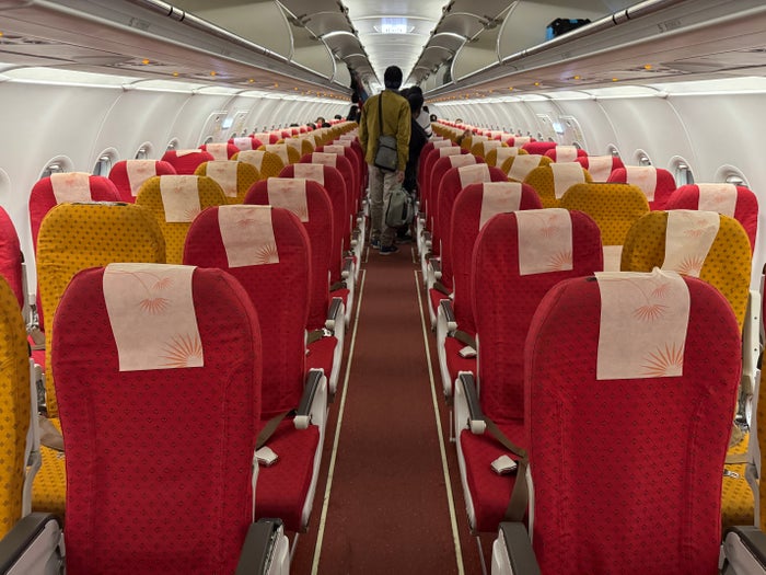 Air India A320 Economy DOH BOM cabin