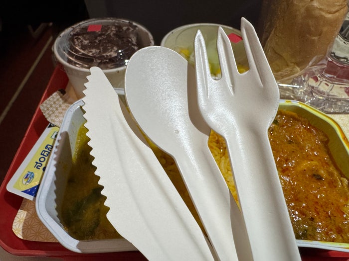 Air India A320 Economy DOH BOM cutlery