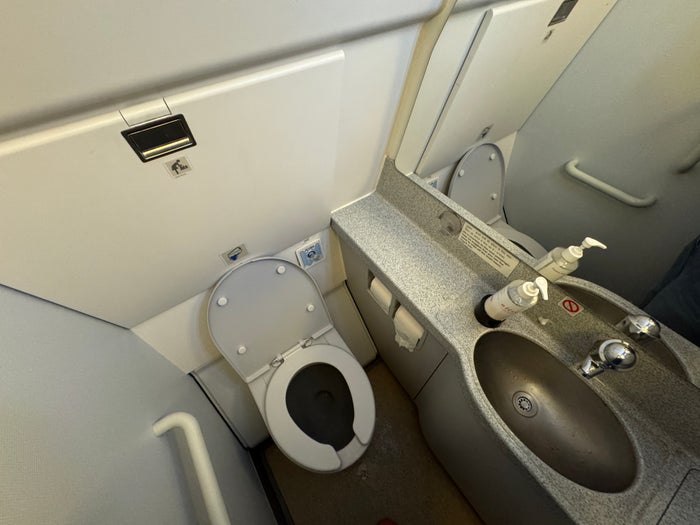 Air India A320 Economy DOH BOM lavatory