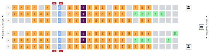 Air India A320 Economy DOH BOM seat map