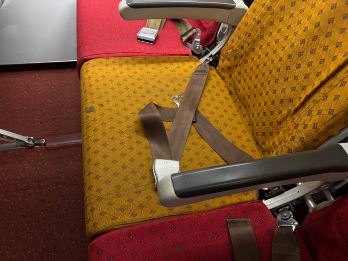 Air India A320 Economy DOH BOM stained seat