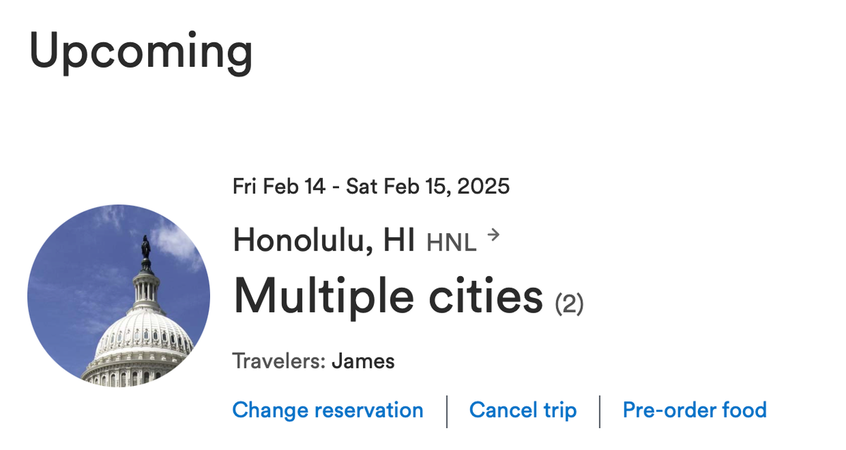 Alaska Preorder Trips Screen