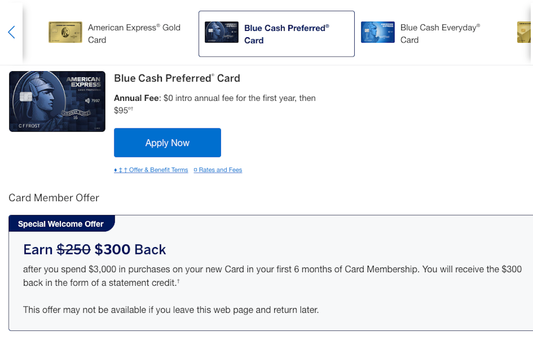 Amex Blue Cash Preferred Card 300 and 0 APR Offer February 18 2025