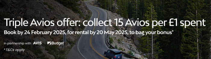 British Airways 15x Avios on Car Rentals February 2025 British Airways 15x Avios on Car Rentals February 2025