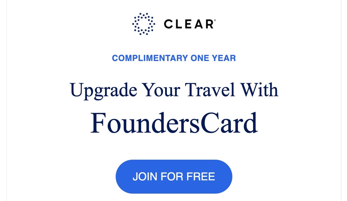 CLEAR FoundersCard offer