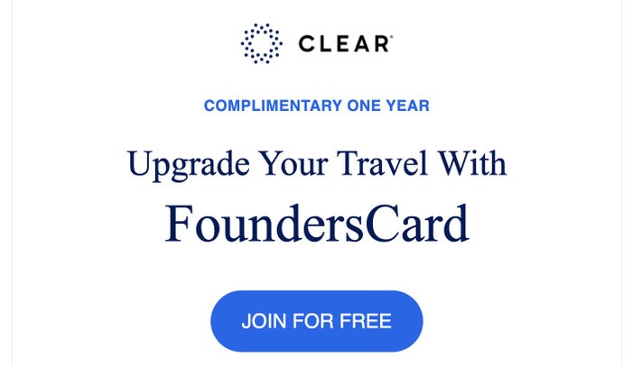CLEAR FoundersCard CLEAR FoundersCard offer
