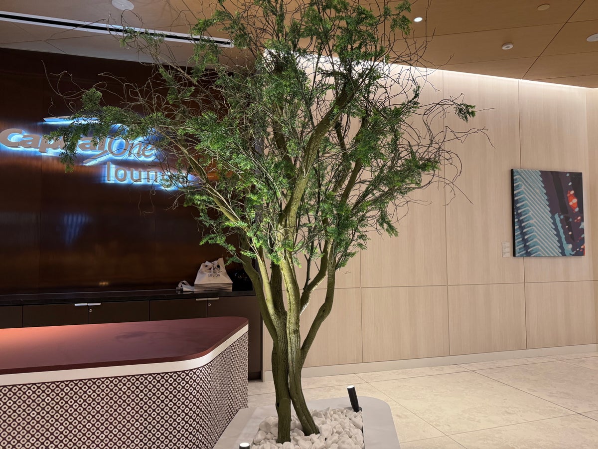 Capital One Lounge Las Vegas lobby tree