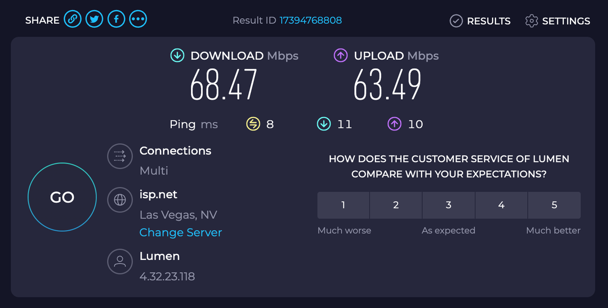 Capital One Lounge Las Vegas speed test