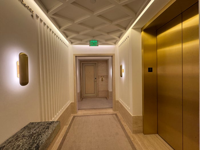 Elevators and room hallways at Four Seasons Surf Club