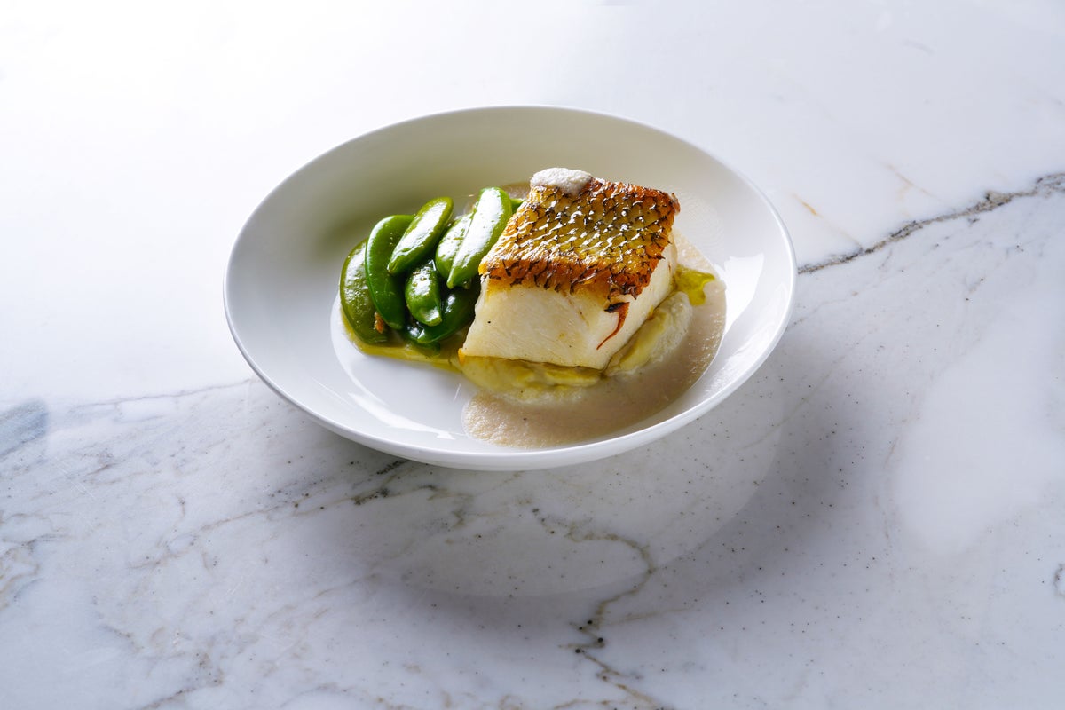 Emirates seared Chilean seabass