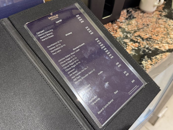 Encalm Lounge GOX alcohol menu prices
