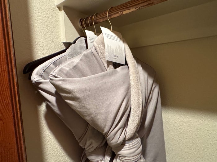 Everline Resort Spa Destination Hyatt Fireplace Suite Valley View bedroom closet robes Everline Resort Spa Destination Hyatt Fireplace Suite Valley View bedroom closet robes
