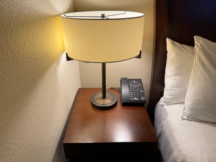 Everline Resort Spa Destination Hyatt Fireplace Suite Valley View bedroom nightstand lamp phone Everline Resort Spa Destination Hyatt Fireplace Suite Valley View bedroom nightstand lamp phone