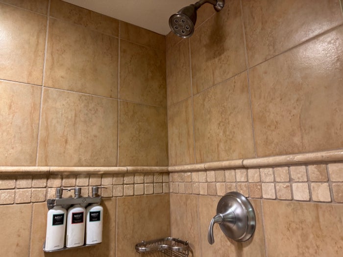 Everline Resort Spa Destination Hyatt Fireplace Suite Valley View shower interior Everline Resort Spa Destination Hyatt Fireplace Suite Valley View shower interior