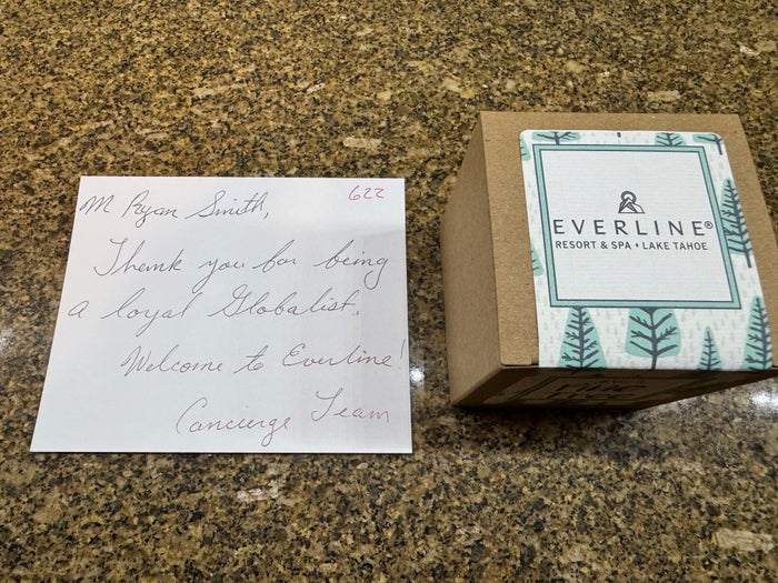 Everline Resort Spa Destination Hyatt welcome gift note Everline Resort Spa Destination Hyatt welcome gift note