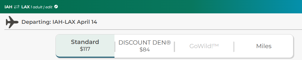 Frontier IAH LAX Discount Den