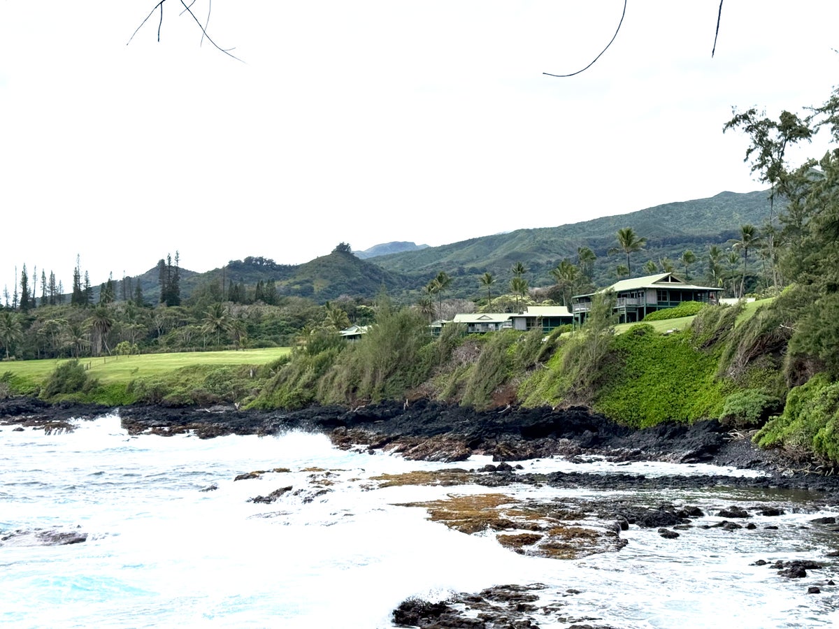 Hana Maui Resort view of bungalows from water