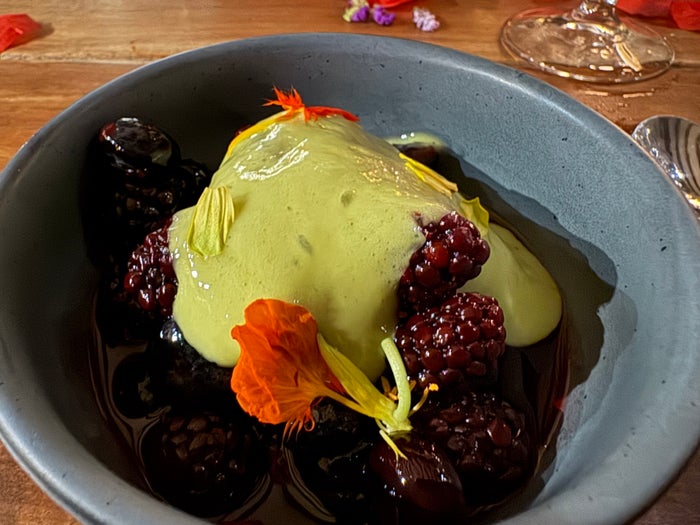 Hotel Villas Flamingos Mangle fruit matcha cream dessert