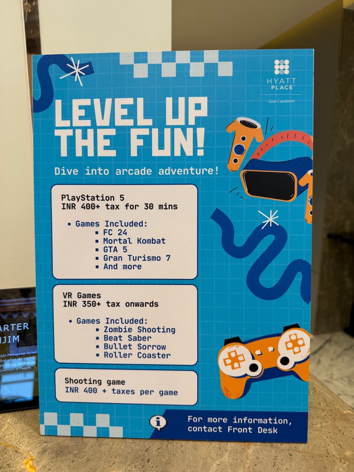 Hyatt Place Goa Candolim game pricing