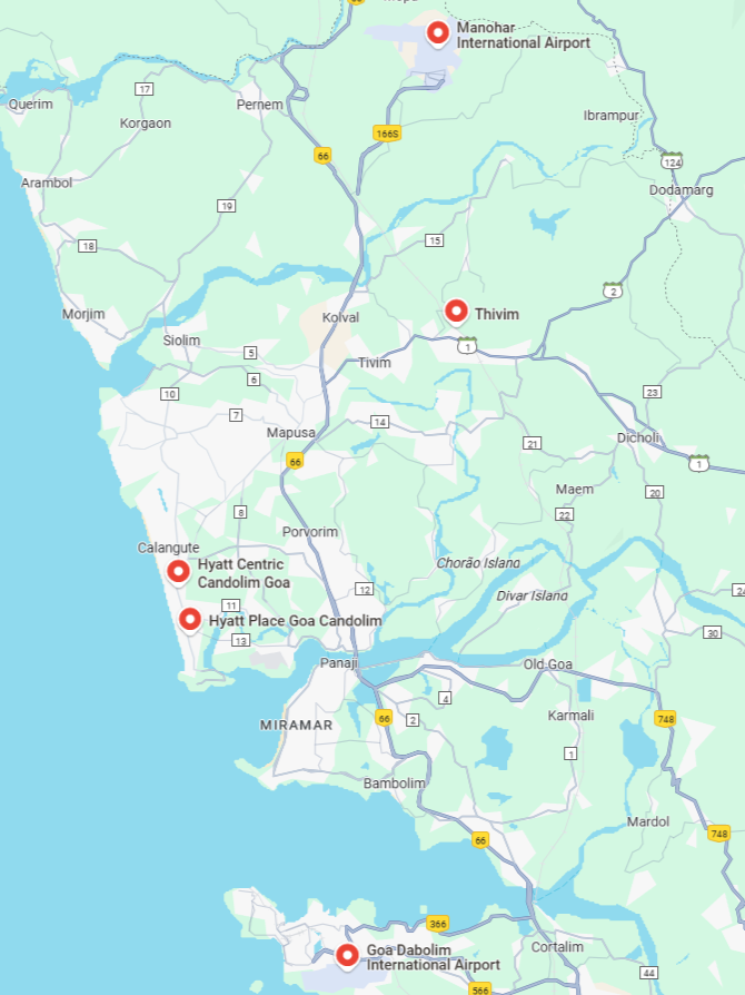 Hyatt Place Goa Candolim map