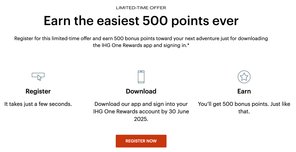 IHG 500 points mobile app