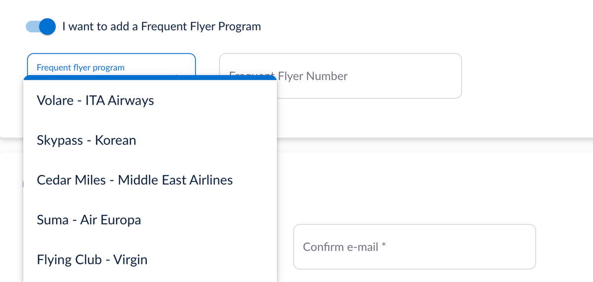 ITA Airways frequent flyer options