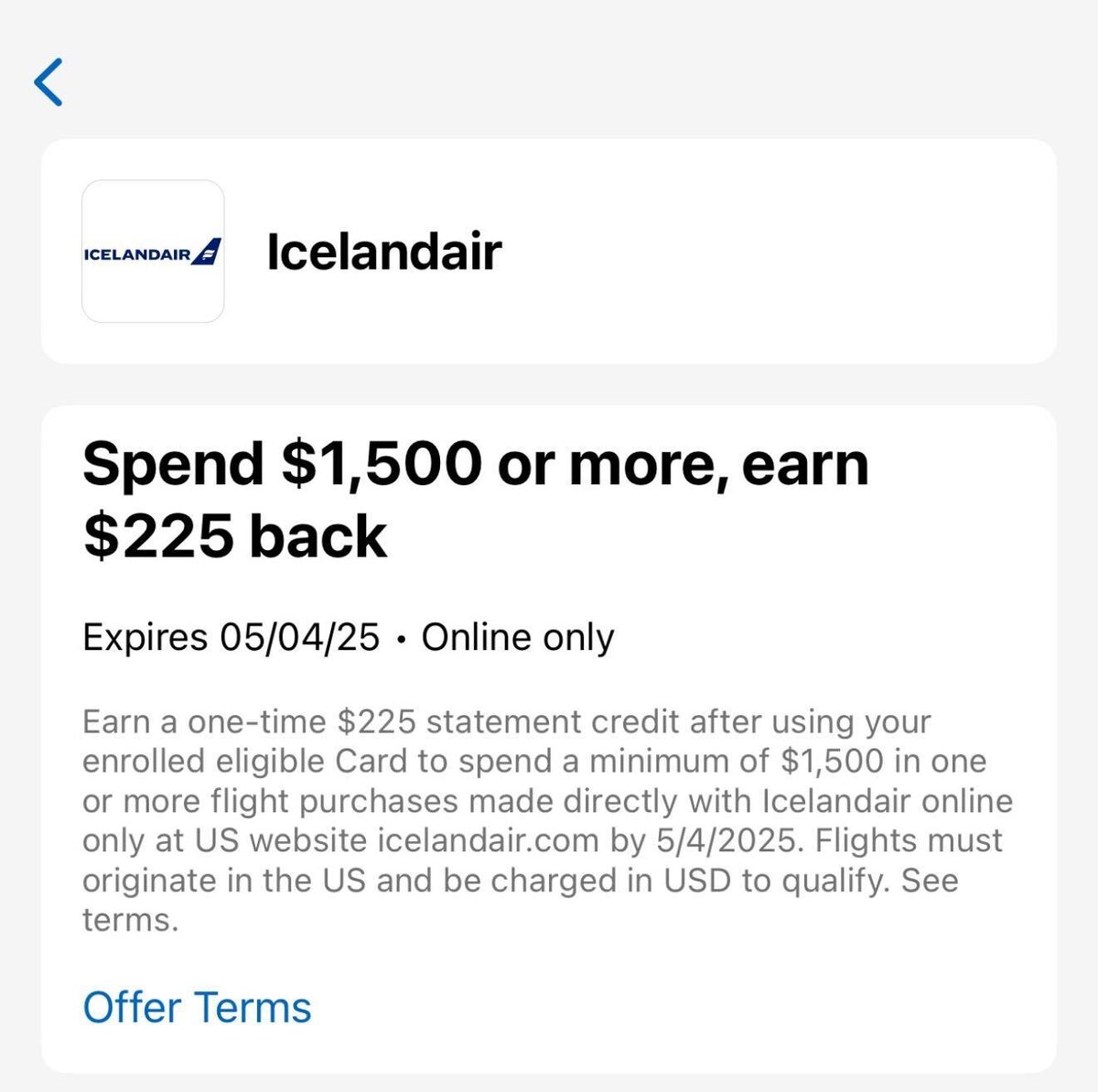 Icelandair Amex offer