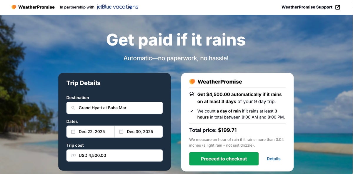 JetBlue WeaterhPromise example Grand Hyatt Baha Mar 4500