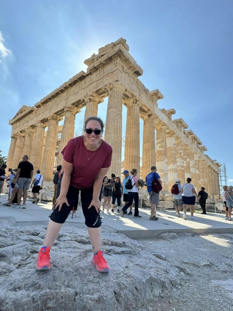 Keri Stooksbury at the Acropolis in Athens, Greece.