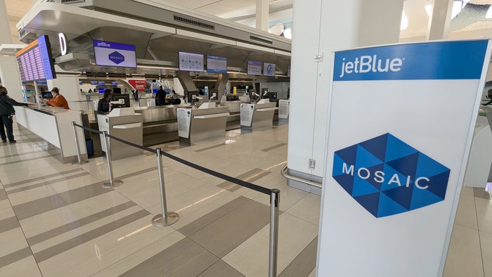 LaGuardia Terminal B JetBlue Mosaic Check in LaGuardia Terminal B JetBlue Mosaic Check in