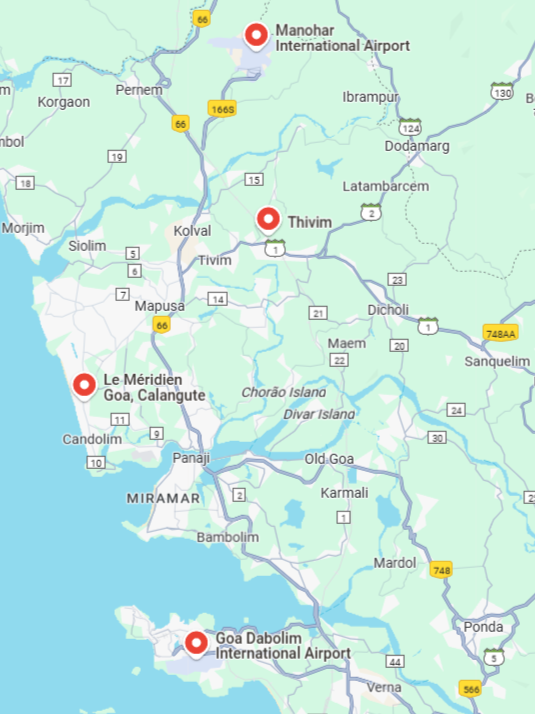 Le Meridien Goa Calangute map