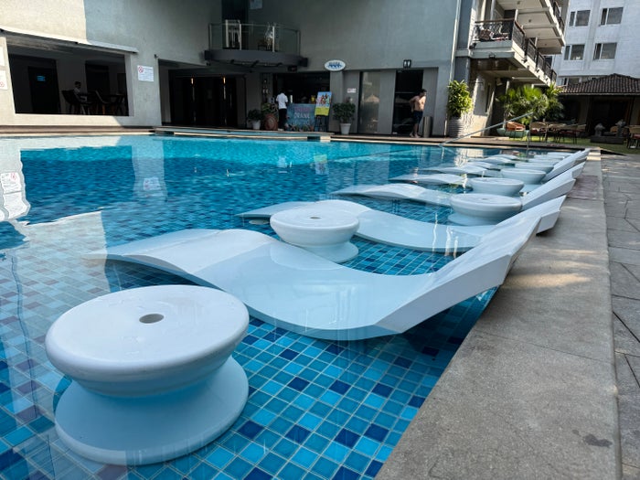 Le Meridien Goa Calangute pool loungers