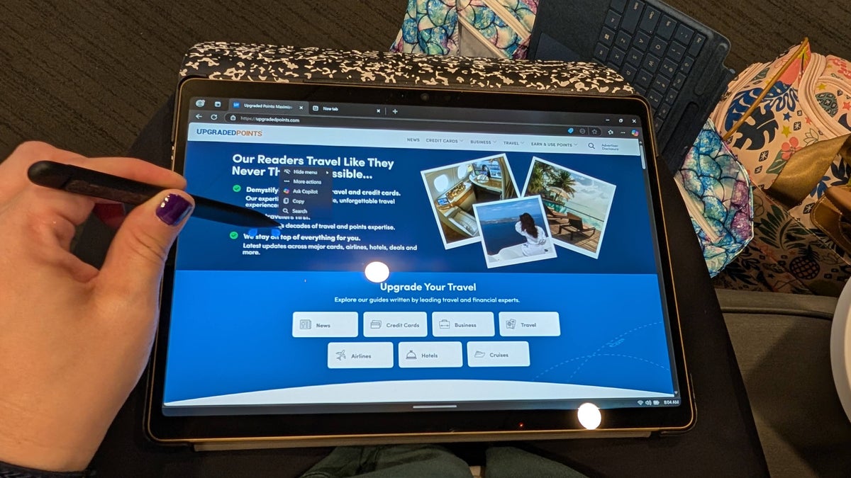 Microsoft Surface Pro tablet and pen mode lap