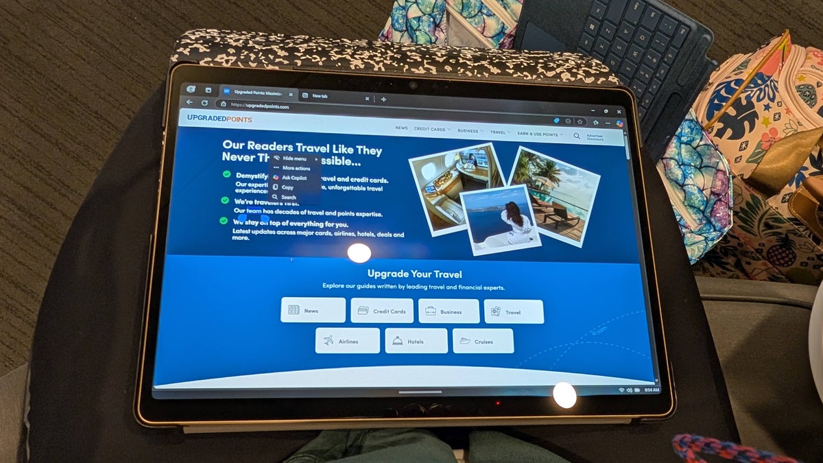 Microsoft Surface Pro tablet mode lap