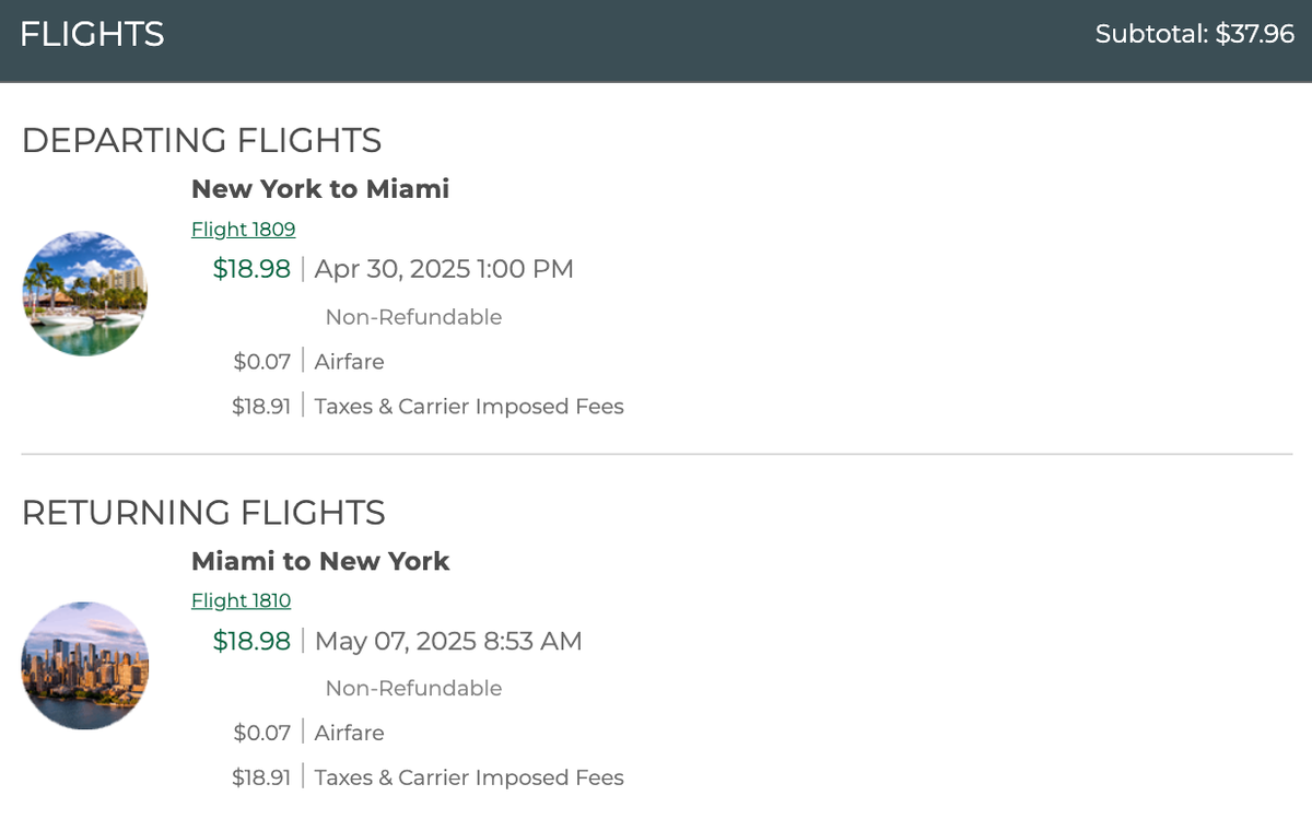 New York to Miami with Frontier in April