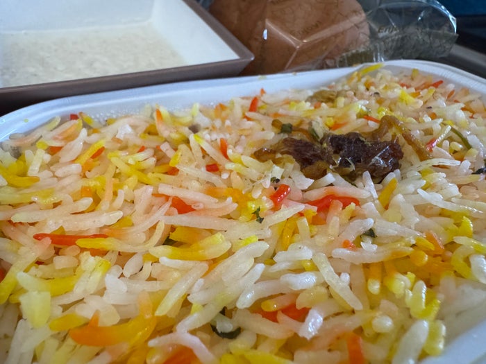 Oman Air GOX MCT 737 biryani